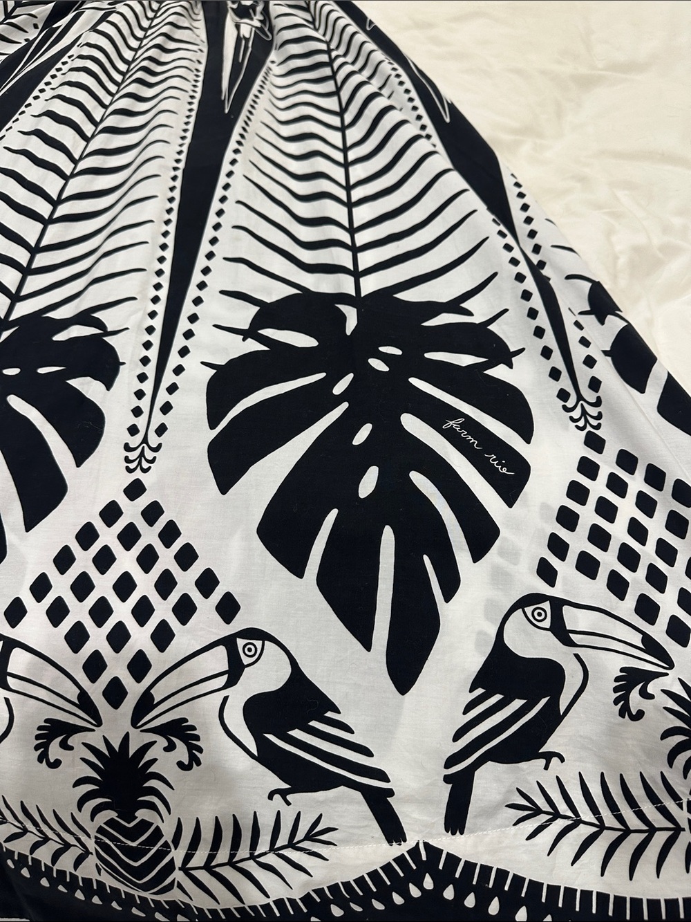 FARM Rio Black and White Tropical-Print Maxi Dress - Picture 6 of 9